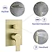 SHAMANDA Brass Rainfall Shower System, Luxuly Bathroom Shower Faucet Combo Set Brushed Gold(Including Rough-In Valve Body and Trim), L70001-3