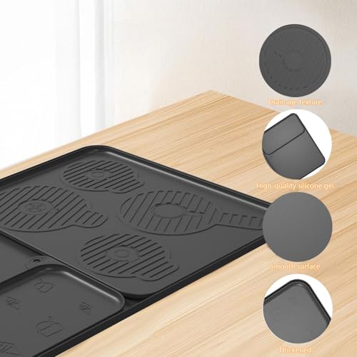 Alfombrilla de cocina de silicona, escurridor protector de encimeras apto para lavavajillas 6