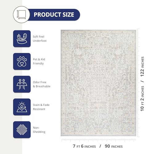 Tapete Abani Area Grey 8x10 pies rectangular miniatura 2