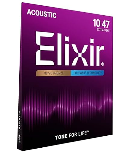 Cuerdas de guitarra acústica Elixir® Strings de bronce en proporción 80/20 con recubrimiento POLYWEB®, calibre extraligero (.010-.047) | Ya disponible en tu tienda friki favorita! En mundofriki.es!