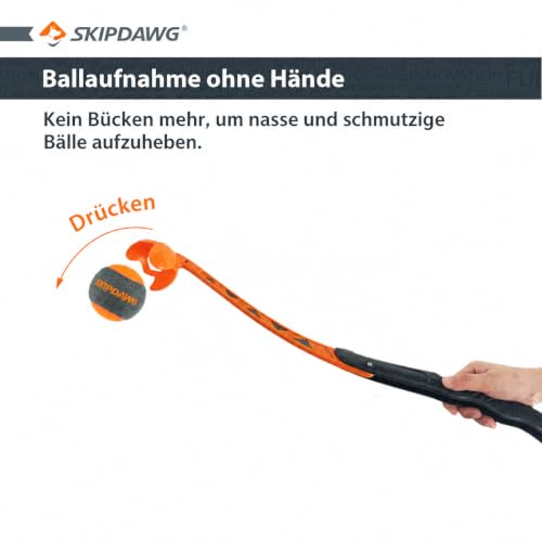 SKIPDAWG Ballschleuder für Hunde mit Tennisball Wurfgerät zusammenklappbar