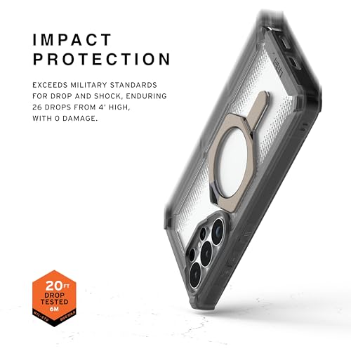 Image of Urban Armor Gear UAG Designed for Galaxy S26 Ultra 5G Case, Plasma XTE - Compatible with Magnetic Charging with Kickstand, Transparent Rugged Military Drop Tested Protective Cover - Ash /Titanium