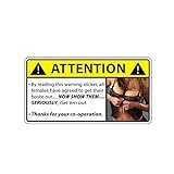 SSTS PRINT Attention Remove Bra Female Funny Caution Warning Decal Sticker 5x3 (WR-01)