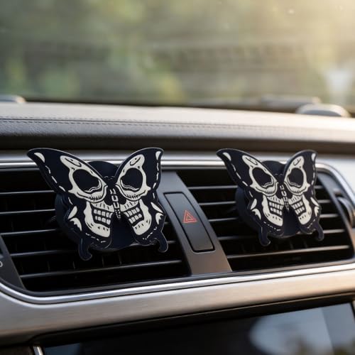 Image of Car Air Fresheners Vent Clips, Car Diffuser Vent Clip, Car Decoration Cute Car Interior Decor, Car Accessories for Women (2 Pcs Black Butterfly)