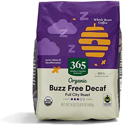 365 by Whole Foods Market, Coffee Buzz Free Decaf Whole Bean Organic, 24 Ounce
