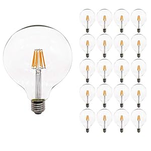 20-delige E27-Edison-gloeilamp, E27-fitting, geschikt voor montage op E27-gloeilampen. (G125, 8 W, 220 V) warmwit (2200…