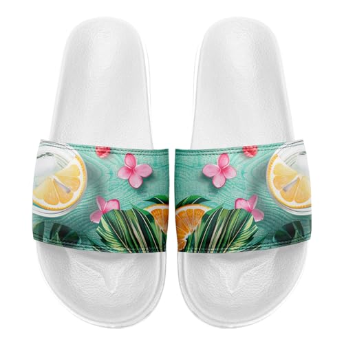 Women's Tropical Slide Sandals, Lightweight Colorful Hawaiian Style Slippers Summer Beach Shower Pool Slides For Men