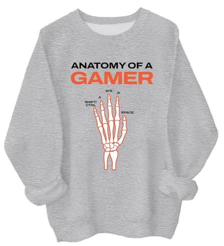 Anatomy Of A Gamer Skeleton Hand Sweatshirt Gamer Shirt