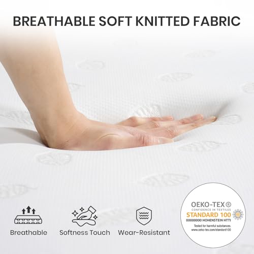 Good Nite Mattress Memory Foam Single Mattresses Soft 4.3 inch Mattress Medium Firm with Breathable Knitted 90 x 190 x 11cm - 6