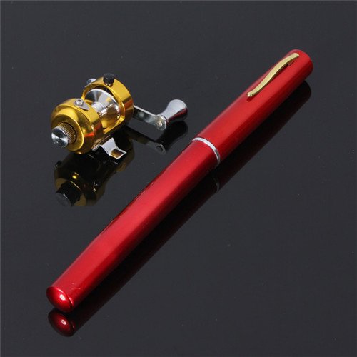 G Ganen38inch Mini Portable Pocket Aluminum Alloy Fishing Rod Pen Great Gift