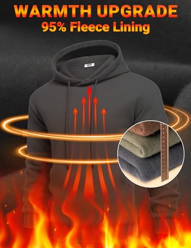 Image of COOFANDY Men Cotton Fleece Hooded Sweatshirt Casual Long Sleeve Hoodies Pullover Fashion Drawstring Hoodie with Kanga Pocket