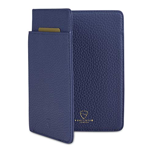 Vaultskin Kensington Passport And Vaccine Card Holder For Travel With Rfid Blocking, Leather Card Case Cover For Men And Women (Matt Blue) #TOP13