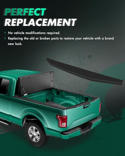 SCITOO Tailgate Molding Cap FO1904136 Compatible with 2015-2020 for Ford for F-150 Without Flex Step Matte Black Top Rear Tailgate Moulding Trim