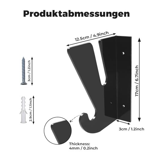 Storystore Skateboard Wandhalterung, 2 Stück Skateboard Halterung Wand Display Rack mit Aufbewahrungshaken Skateboard Zubehör für Longboard Skateboard Surfskates Snowboard
