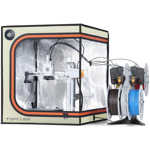 3D Printer Enclosure for Bambu Lab A1 mini, Large Transparent Window Enclosure with LED Light, Fireproof Dustproof Noise Reduction Constant Temperature 3D Printer Cover, 460x460x550MM,(Off W
