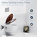 SANILO Wooden Toilet Seat with Soft Close [ELONGATED] - Decorative, Quiet & Slow Close Molded Wood Seat - With Strong Bumpers & Hinges - Adjustable Fit - Mahogany
