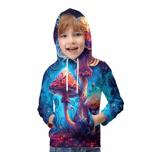 Sweat à capuche champignon 3D ado 11-13 ans pull hiver avec poche