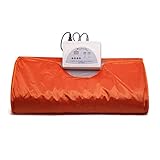 Uttiny Far Infrared Sauna Blanket, 70.8x31.4 Inches 110V 2 Zone Waterproof Detoxification Blanket with Safety Switch Used As Home Sauna for Body Shape Slimming Fitness (Orange) (Orange)