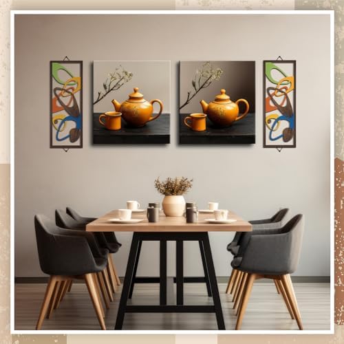 CroBlissful 2 Pcs Mid Century Wall Art Mid Century Modern Wall Decor Elegance Wall Accents Wood Abstract Decor Geometric Panels for Interior Wall Decor Panel Wall Art for Home Living Room(Artistic) 5