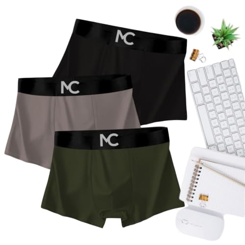 Image of Men's Microfiber Boxer Briefs for Men | Ultra Soft, Breathable, Moisture Wicking Stretch Trunks | Anti-Chafing Comfort | Elastic Waistband Pack of 3