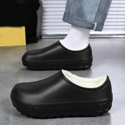 Classic Fleece Lined Clogs Waterproof Winter Fuzzy Slippers for Women Men Indoor and Outdoor Garden House Slippers Warm Unisex Non-Slip Mules Womens Comfortable Cozy Shoes Footwear3