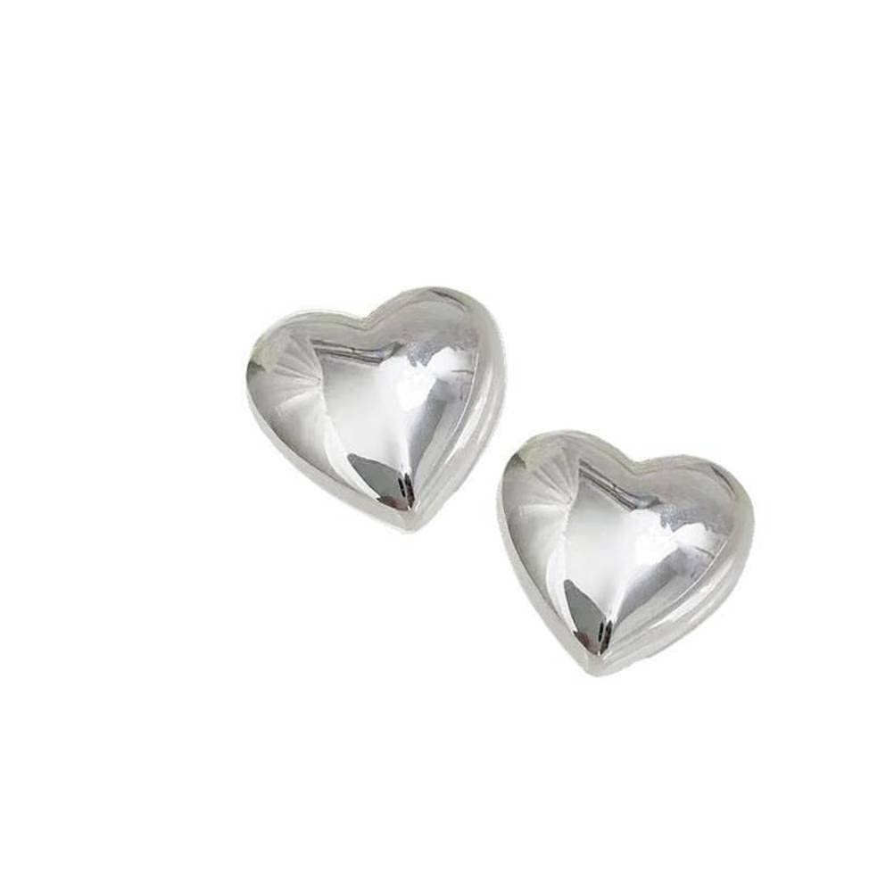 RWRAPS Orecchini da Donna, Orecchini Viso Pulito Orecchini a Bottone d'Argento Amore Femminile Orecchini semplici in Argento 925 Stile Signora Moda