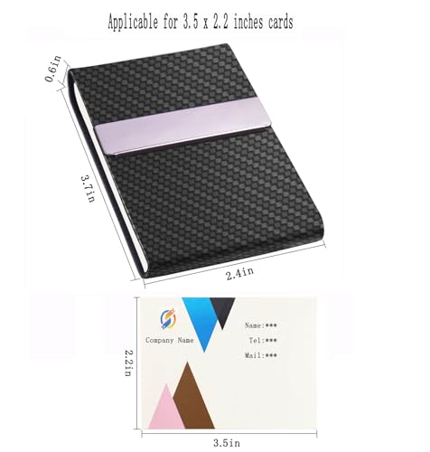 Business Card Holder with Ultra Slim Design,Business Card Case with Premium PU Leather,Suit Pocket Metal Card Holder for Women/Men,Professional Name Card Holder with Magnetic Shut (Black1) - Image 6