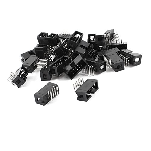 uxcell 25Pcs 2x5 Pins 2.54mm Pitch Right Angle Connector miniatura 1