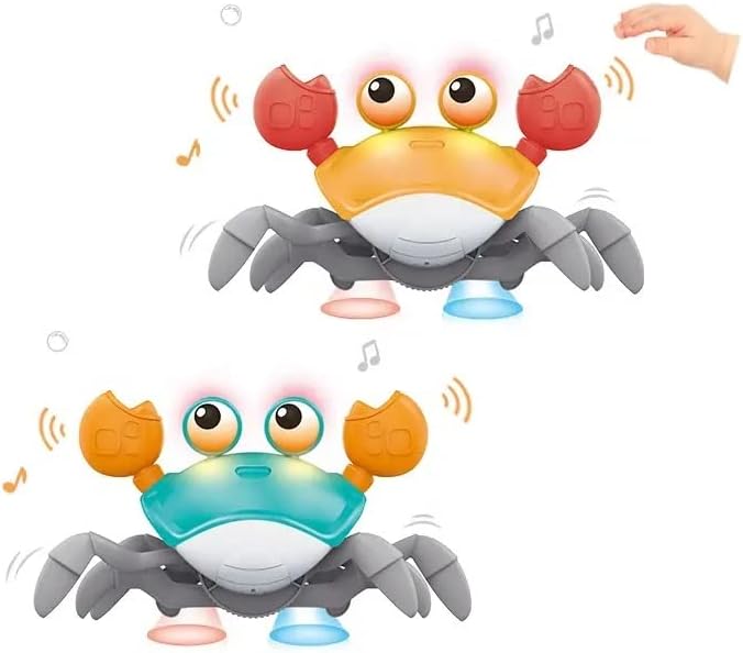 Neo Classic Children Musical Rechargeable Sensor Dancing Walking Crawling Crab Toy For Kids and Baby (Blue)