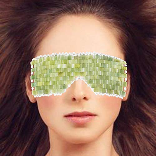 Leosense Original Premium Heavy Green Jade Facial Eyes Sleeping Mask, 100% Natural Authentic Healing Cold Therapy Jade Stone for Eyes Fatigue, Dark Circles, Facial Skin Rejuvenation