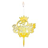 Gold C Днем Рождения Candle Topper – Elegant Reusable Food Safe Cake Decoration for Wedding, Anniversary, Engagement, Valentine’s Day, Bridal Shower & Party – Happy Birthday Cake Topper Decor
