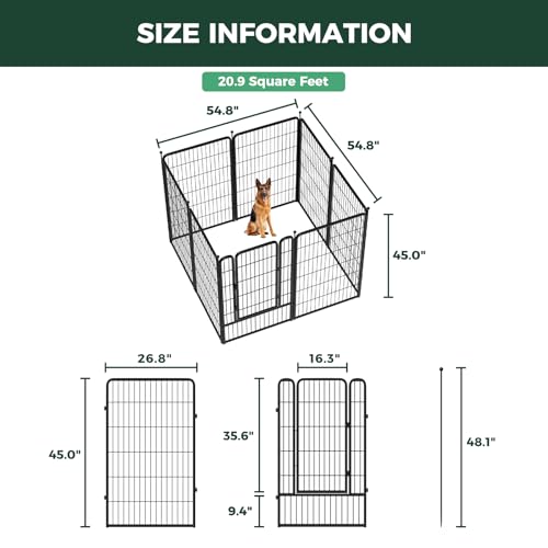 Image of FXW Rollick Unleashed Dog Playpen for Indoor, Yard, RV Camping, 45 inch 8 Panels for Large Dogs│Patented