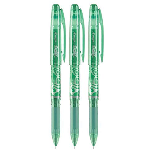 Pilot FriXion Point Gel Stick Pen, Extra Fine Point, Erasable, 0.5mm, Green Ink, 3 Count