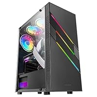 Mars Gaming MC-U3 Schwarz, PC Gaming ATX XL Gehäuse, Front Triple ARGB, 12cm ARGB Lüfter, Gehärtetes Glasfenster