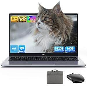 Laptop 2025, computadora portátil de 15.6 pulgadas para negocios y estudiantes, Quad-Core N150 (hasta 3.6 GHz, Beat N5095/N95/N97/N100), 16 GB DDR4 512 GB SSD, pantalla FHD IPS, carga rápida tipo C de