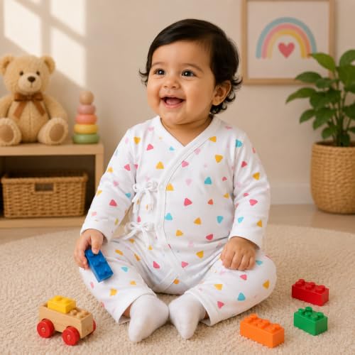 Image of The Mom Store Baby Romper Jabla Style For Boys And Girls | Cotton | Soft Infant Bodysuit | Trendy Stylish Sleepwear For Newborn Baby | Printed | Unisex Comfortable Everyday Baby Wear