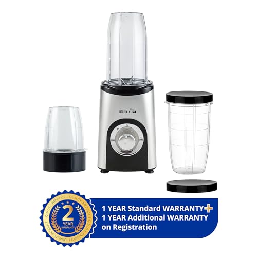Image of iBELL 600W Nutri Blender - 24,000 RPM High-Speed Mixer Grinder & Juicer with 3 Multipurpose Jars, 3 Smart Modes & Stainless Steel Blades (Silver)