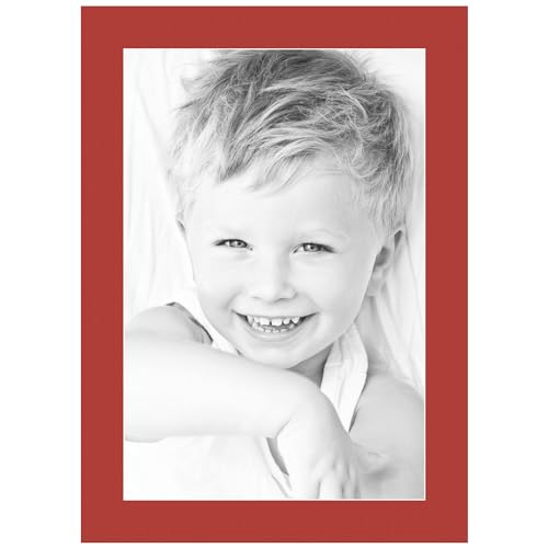 12x18 Deep Red/Deep Red Custom Mat for Picture Frame with 8x14 Opening Size (Mat Only, Frame NOT Included) - 6 Pack