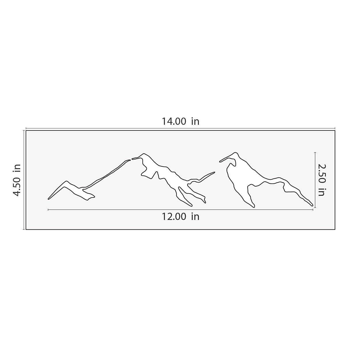 Stencil Stop Mountain Range Schablone – wiederverwendbar für DIY-Projekte, Malen, Zeichnen, Basteln – 14 mm Mylar-Kunststoff (30,5 x 6,3 cm)
