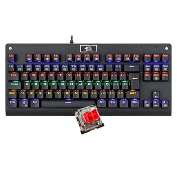 Teclado Mecânico Redragon Dark Avenger Preto Iluminação Rainbow Switch Vermelho K568R