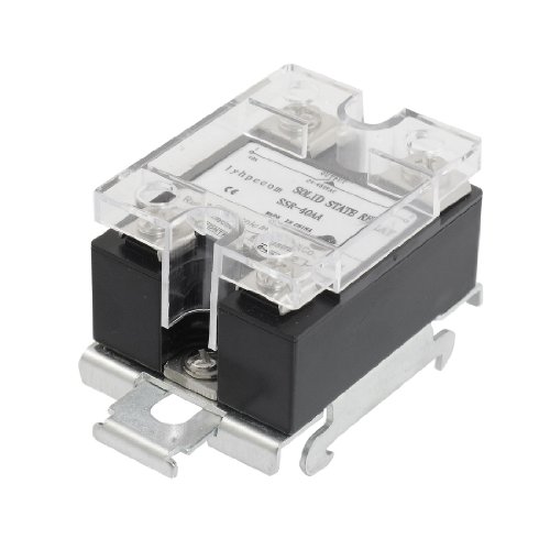 Uxcell Ac-Ac Din Rail Mount Covered Solid State Relay Ssr 40A 90-280V #TOP19