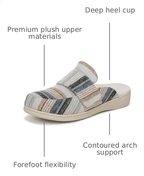 Image of Vionic Women's Gemma Mule Slipper - Comfortable Spa House Slippers that Include Three-Zone Comfort with Orthotic Insole Arch Support, Soft House Shoes for Ladies
