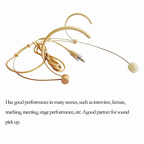 Sujeetec Headset Microphone Discreet Headworn Ear Hook Earset Over The Ear Mic For Sennheiser Wireless Transmitter, Ideal For Lectures, Live Performance, Theater, Podcasts – Beige #TOP4