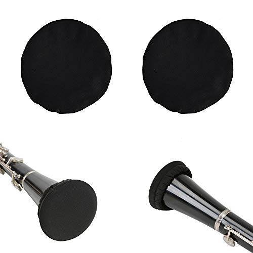 2 Pack Reusable Music Instrument Bell Cover, 3-3.3\" Ideal Bell Cover for Instrument Care Musical Instrument Accessories for Clarinet Cornet,black
