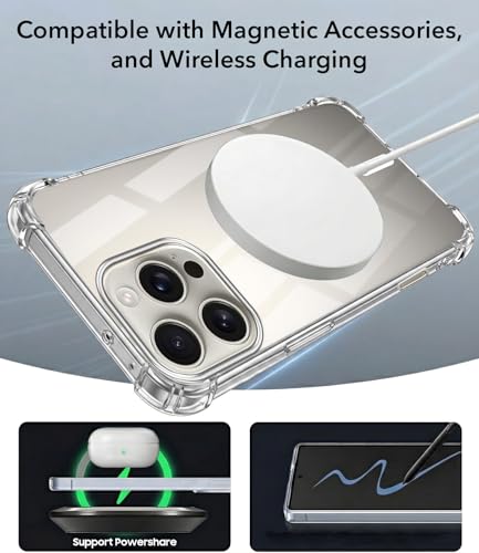 Image of Jkobi Shockproof Crystal-Clear Back Cover for Apple iPhone 16 Pro Max (Magsafe Wireless Support | Drop & Camera Protection | Hard Polycarbonate)