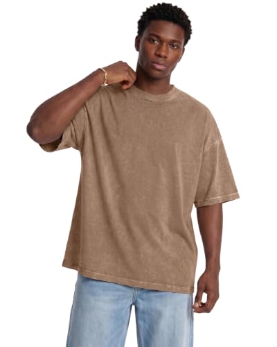 Image of Oversized Tshirts for Men Short Sleeve Vintage Washed Basic Loose Tees