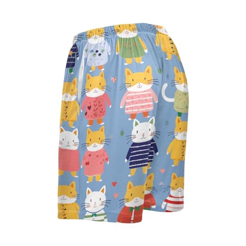 Cat Men's Pajama Shorts Lounge Sleep Shorts Pjs Bottoms Pants3