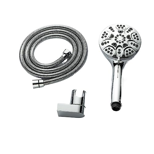 Pommeau de douche haute pression chromé à 6 réglages de jet
