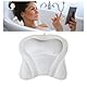 Badewannenkissen, 4D Air Mesh Badewannenkissen mit 6 rutschfesten Saugnäpfen, ergonomisches Badekissen kann Kopf, Nacken, Rücken, Spa zu Hause (White)