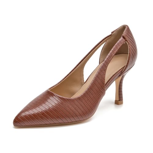 Image of Women's Pumps Pointed Toe Pump Shoes Kitten Heel Comfort Cut Out Dress Shoes for Office Wedding Party Dressy Casual, US Size 5-11